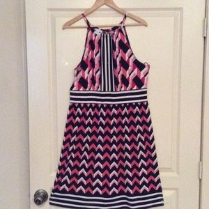 London times with keyhole multi color dress